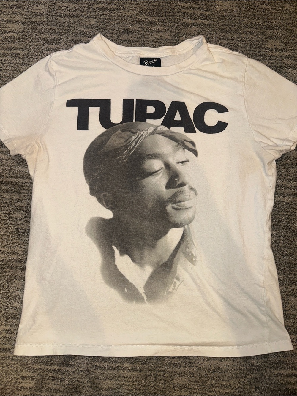 Bravado White Tupac Portrait Tee